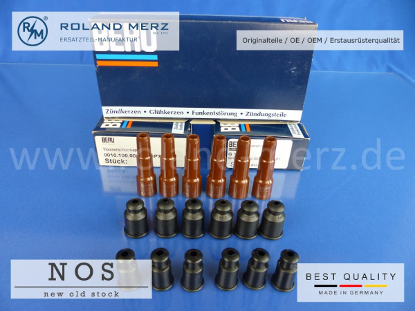 6-Zyl. Satz Beru BE 6/1 Zündkerzenstecker entstört mit Beru G1PK und G4P7 Wasserschutzkappe