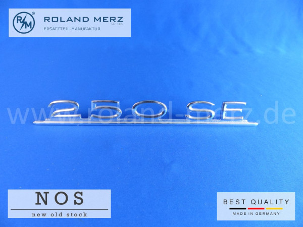 108 817 01 15 Typenkennzeichen Mercedes 250 SE auf Heckdeckel Neuteil/NOS