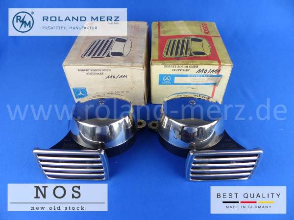Satz original Bosch Signalhörner verchromte Ausführung MB-Nr. 002 542 09 20 / 002 542 10 20 Hoch-Ti