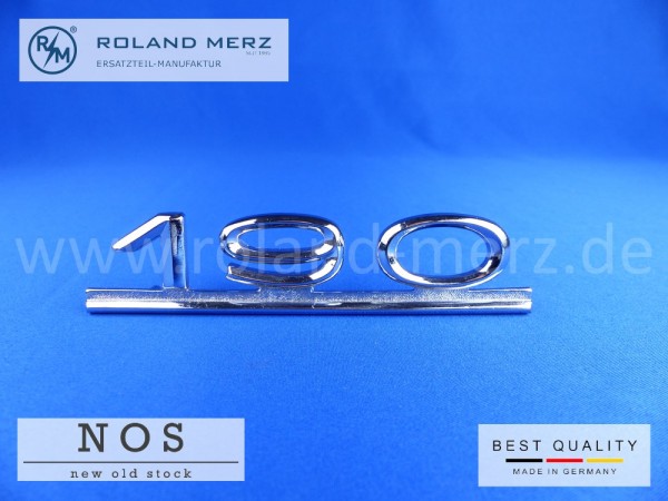 Typenzeichen "190", 121 817 01 15 auf Heckdeckel für Mercedes Ponton