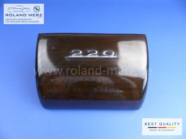 Holzabdeckung Radioschacht 10 180 680 00 96 für Armaturenbrett mit Chromschriftzug für Mercedes Pont