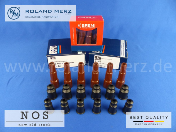 6-Zyl. Satz Bremi 10229N1 Kerzenstecker entstört, Beru G4P7 und G1PK Wasserschutzkappen