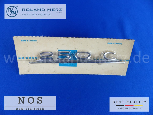 114 817 02 14 Typenkennzeichen innen an Armaturenbrett Mercedes 250 C, original Neuteil/NOS
