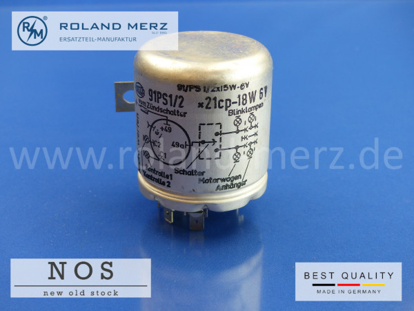 Blinkgeber Hella, 6V, 18W, 91PS1/2 x 21cp, 1 Anhänger