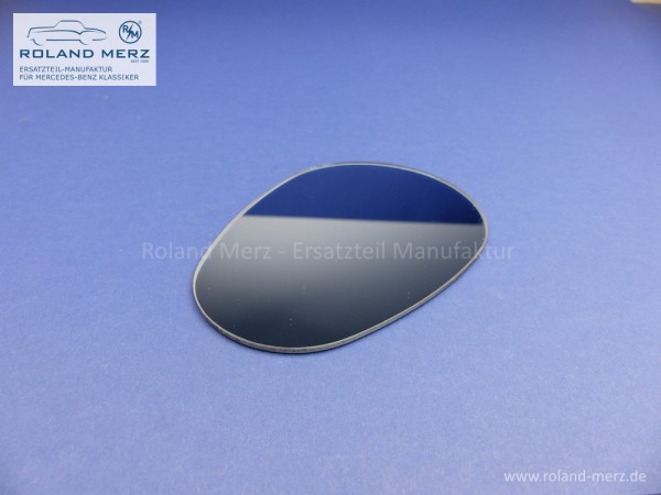 Spiegelglas Excelsior plan blaugetönt mit Randversieglung und Splitterschutzfolie