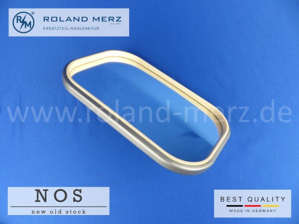 Spiegelkopf metall rechteckig 178 x 114mm silberfarben lackiert für Lastkraftwagen und Omnibusse