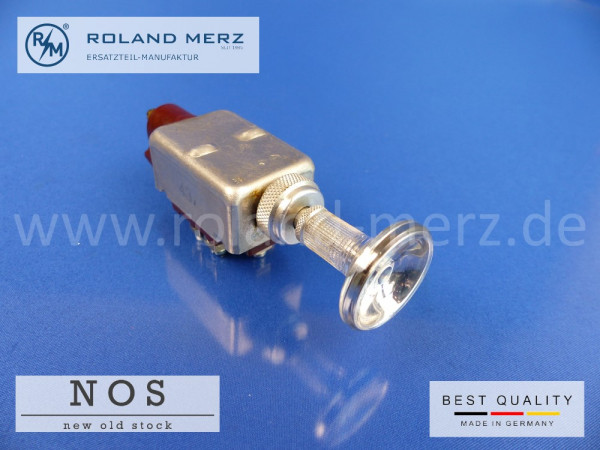 Lichtschalter / Zugschalter 3 Schaltstellungen mit Beleuchtung Knopf verchromt