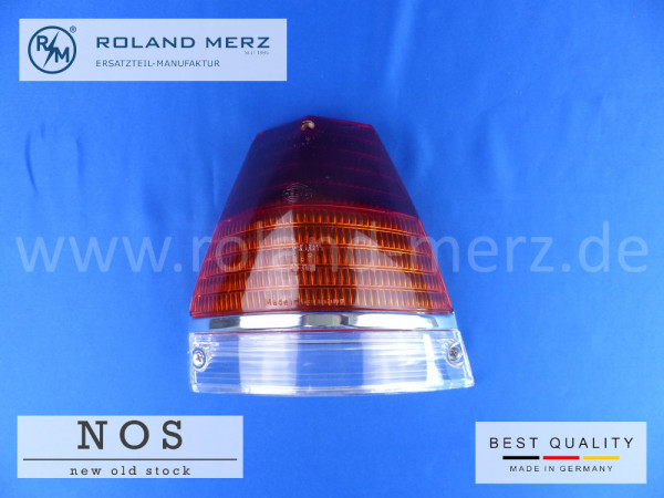 Rücklichtdeckel rechts Hella Europa Ausf. mit gelber Blinkleuchte, Mercedes 110 826 02 56, 110/111