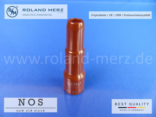 Zündkerzenstecker Bakelit rehbraun 62 mm lang 1 K Ohm entstört mit SAE Anschluss