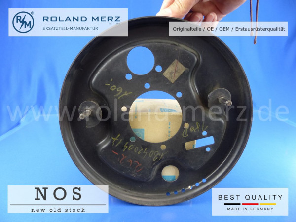 Bremsträgerplatte, hinten links, Mercedes A 120 420 04 17, BM 120, 121