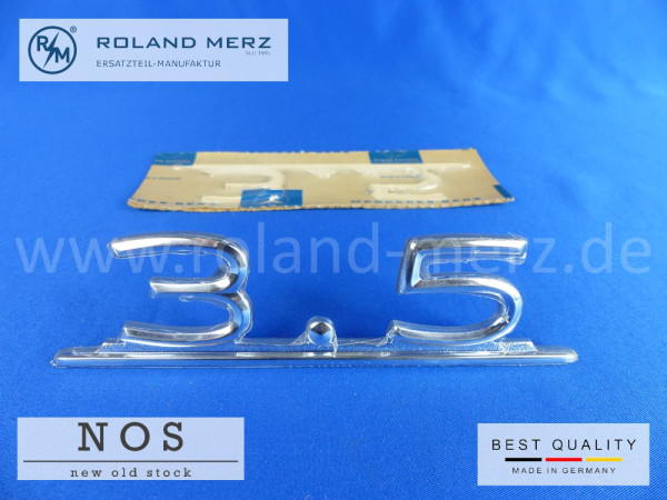 109 817 03 15 Typenkennzeichen auf Heckdeckel „ 3.5“ für Mercedes 280SE 3.5 Cp, Cb, 300SEL 3.5