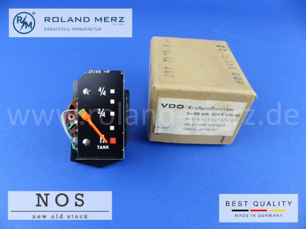 Kraftstoffmesser original VDO 301.23/13/1 Mercedes 000 542 68 03 für 220b, Sb, Seb, 300SE und Bm 110