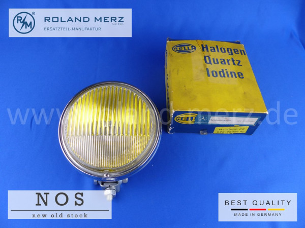Nebelscheinwerfer Hella 142 ZNH-6 CC, Mercedes Vergl.-Nr. 000 820 28 61 Originalteil vollverchromt (NOS) mit gelben Glas 