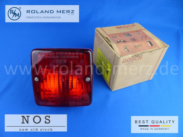 Bosch Nebelschlußleuchte 0 313 104 001 verchromte Ausführung 100 x 100 mm zum Anbau an die Karosserie Original Neuteil NOS