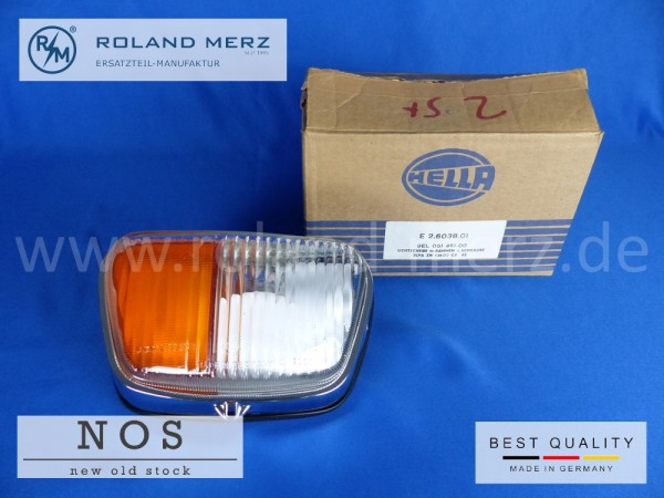 Hella Lampengehäuse rechts mit Glassheibe und Dichtrahmen, Mercedes Vergl.-Nr. 110 822 08 90 für 190