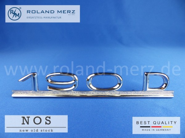 Typenzeichen "190D" 121 817 00 15 auf Heckdeckel für Mercedes Ponton