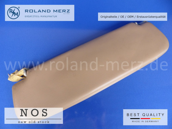 Sonnenblende 10 180 810 09 10 beige kompl. mit Halter alle Mercedes 180er Mod.,190,b, D, Db, 220S, SE MB-Neuteil-NOS