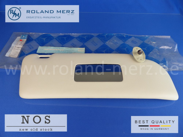 Sonnenblende rechts 123 810 08 10 mit Spiegel Farbe beige 8227 für Mercedes 230C, 280C, 280CE, 300CD