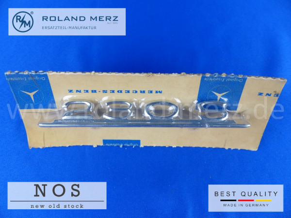 111 817 01 14 Typenkennzeichen innen an Armaturenbrett Mercedes 230 S, original Neuteil/NOS